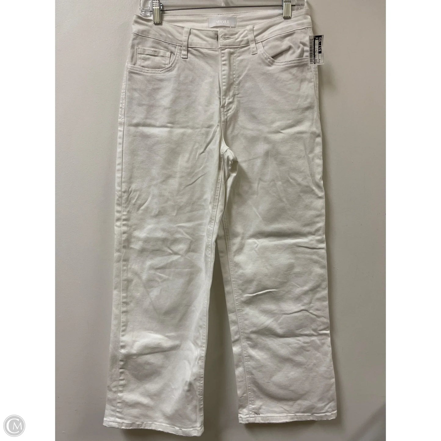 Jeans Wide Leg By Vervet In White, Size: 8