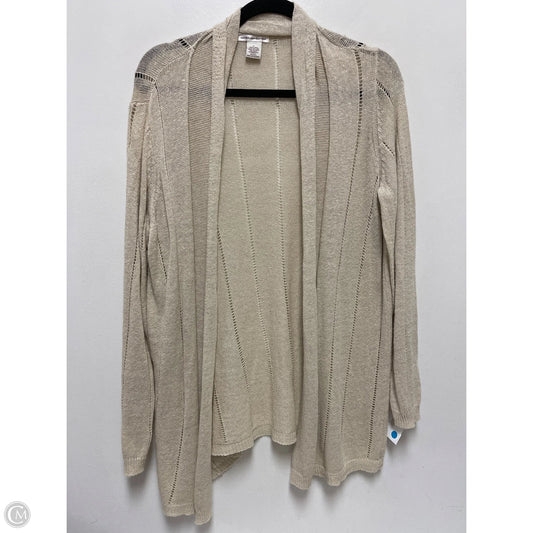 Sweater Cardigan By Clothes Mentor In Cream, Size: L