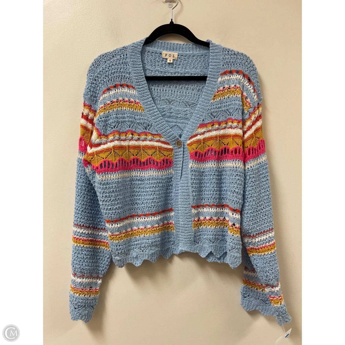 Sweater Cardigan By Pol In Blue, Size: S