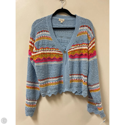 Sweater Cardigan By Pol In Blue, Size: S