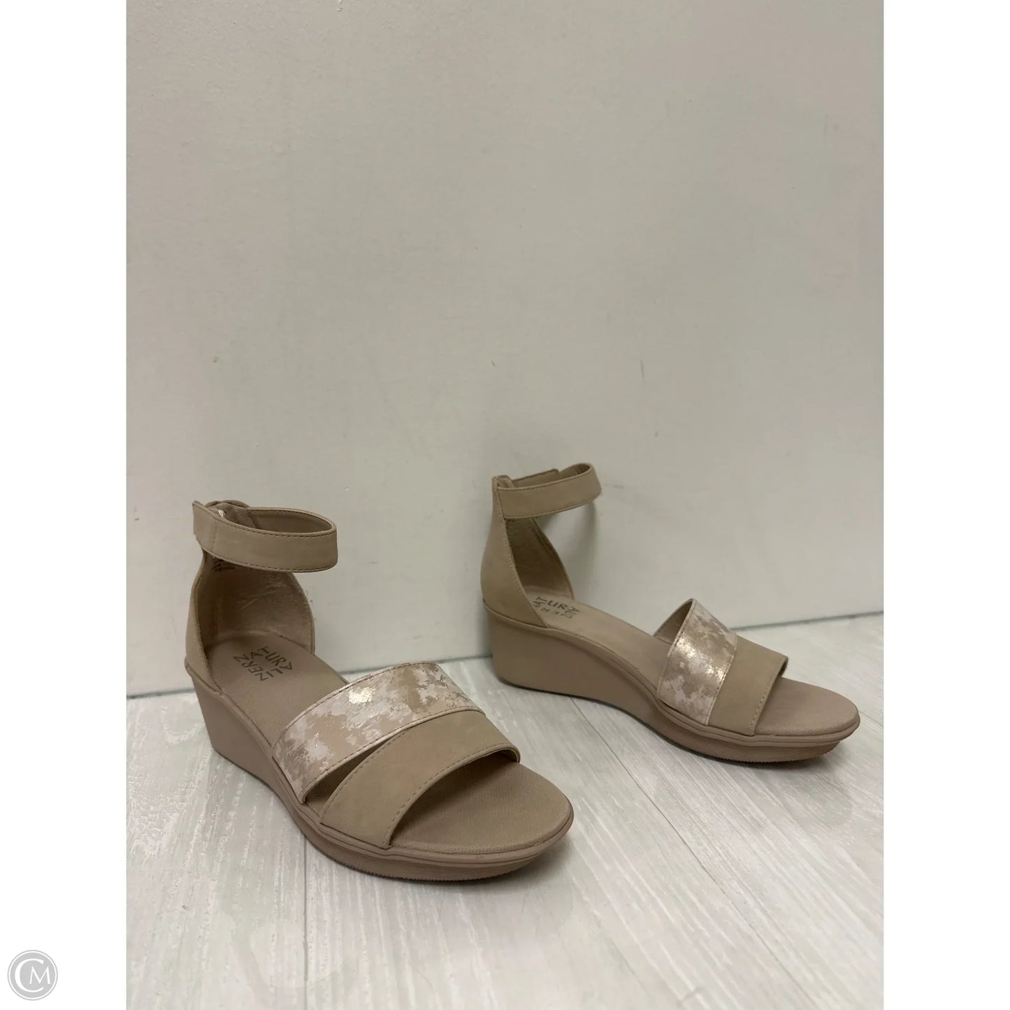 Sandals Heels Wedge By Naturalizer In Tan, Size: 7.5