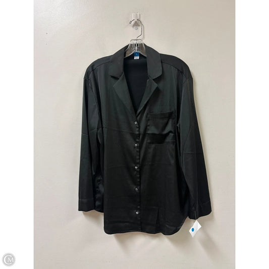 Blouse Long Sleeve By Old Navy In Black, Size: M