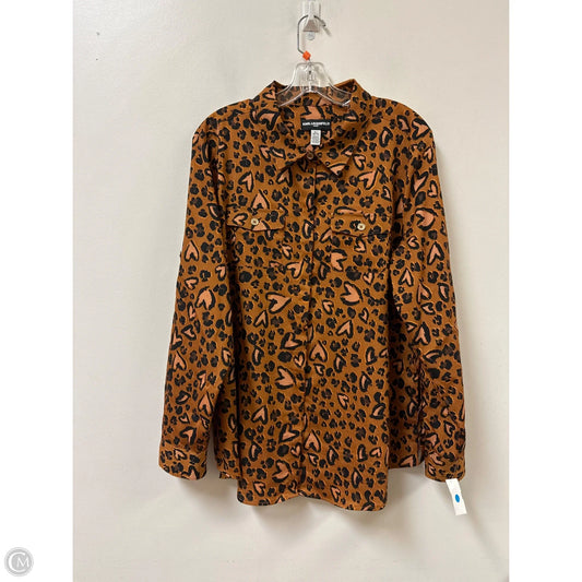 Blouse Designer By Karl Lagerfeld In Animal Print, Size: Xl