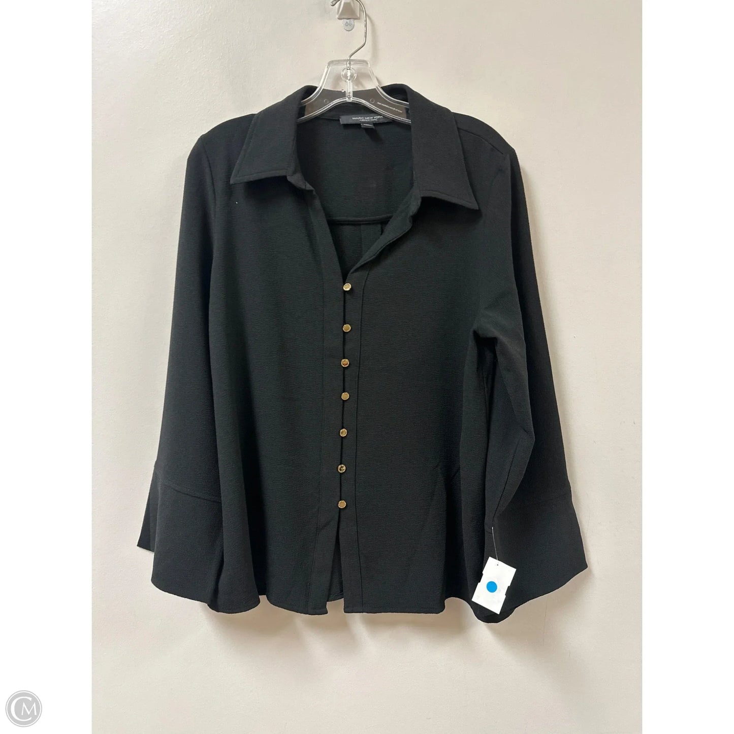 Blouse Long Sleeve By Marc New York In Black, Size: M
