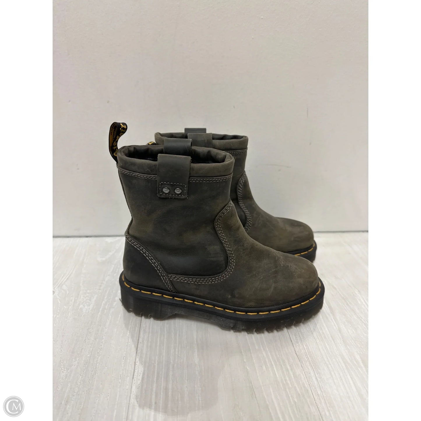 Boots Ankle Flats By Dr Martens In Grey, Size: 6