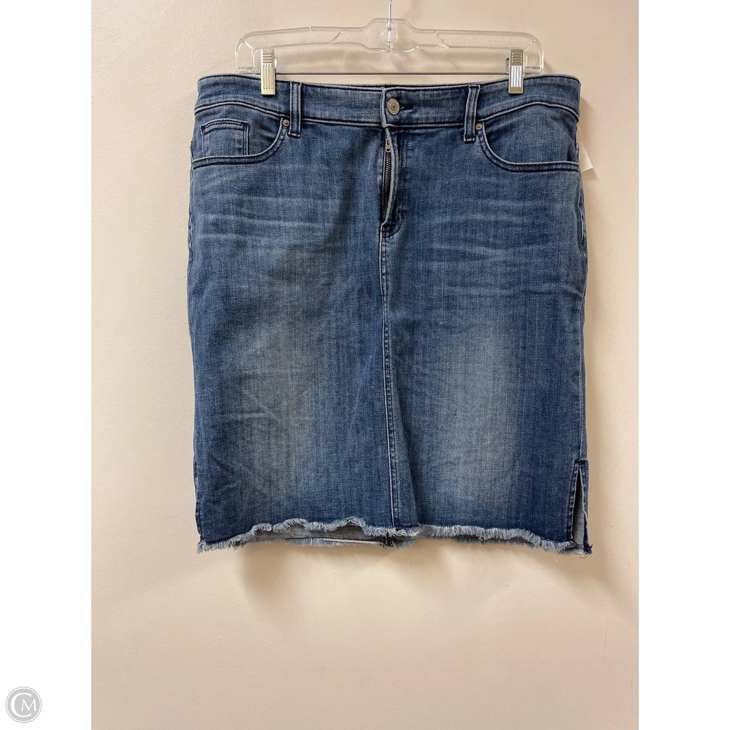 Skirt Mini & Short By Chicos In Blue Denim, Size: 12