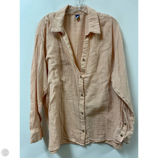 Blouse Long Sleeve By Old Navy In Peach, Size: Xl