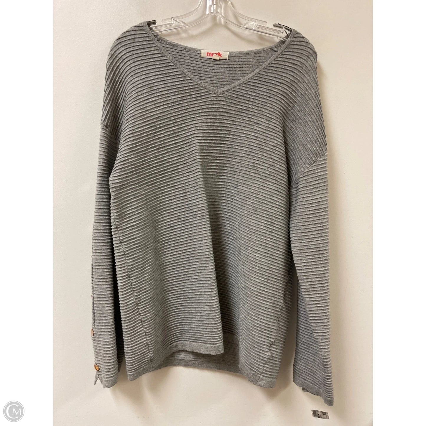 Tunic Long Sleeve By Mazik In Grey, Size: M