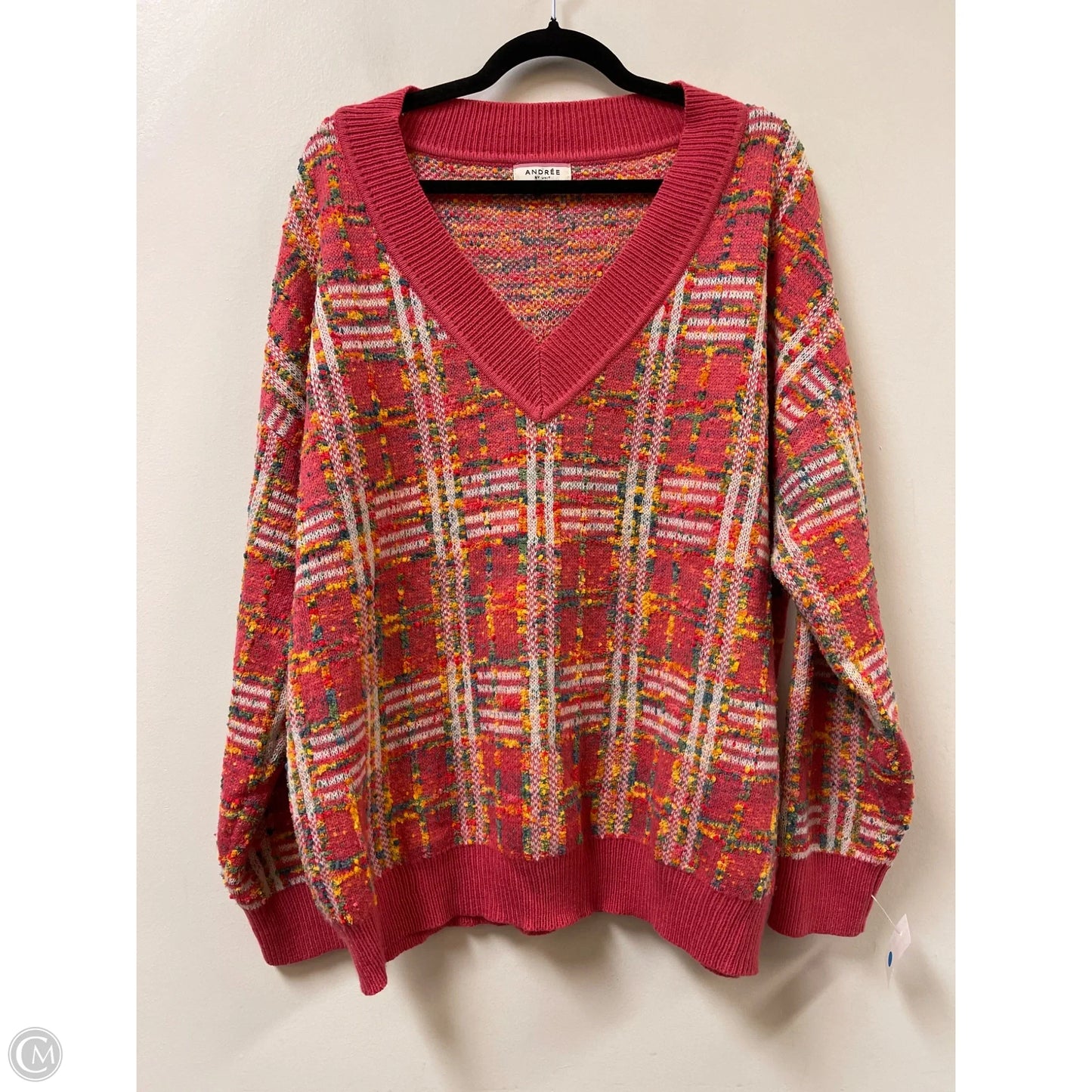 Sweater By Andree By Unit In Pink, Size: 2x