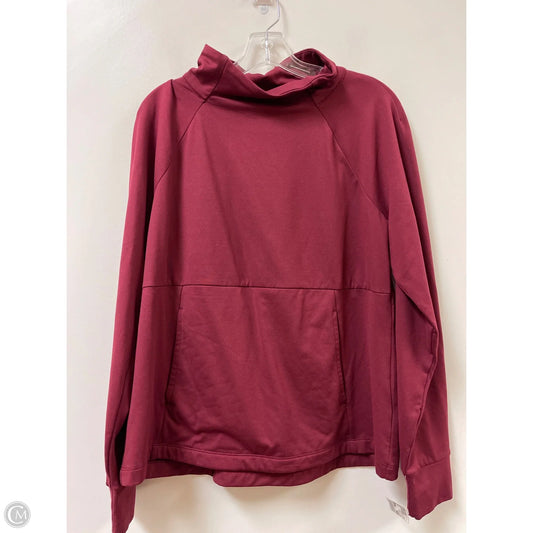 Athletic Top Long Sleeve Collar By Avia In Red, Size: L