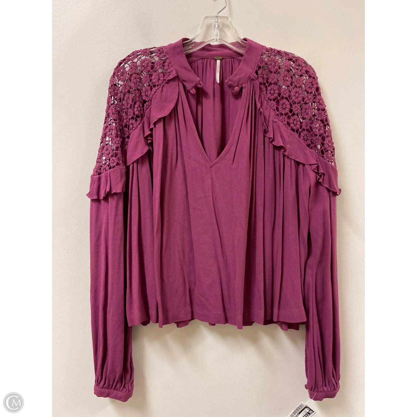 Top Long Sleeve By Free People In Purple, Size: S