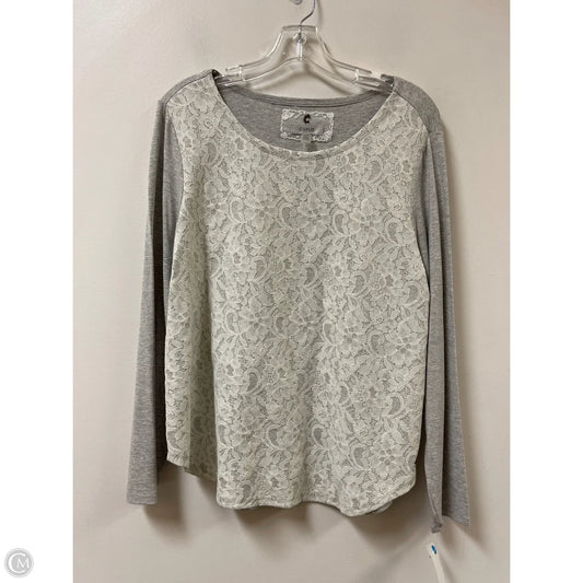 Top Long Sleeve By Cupio In Grey, Size: L