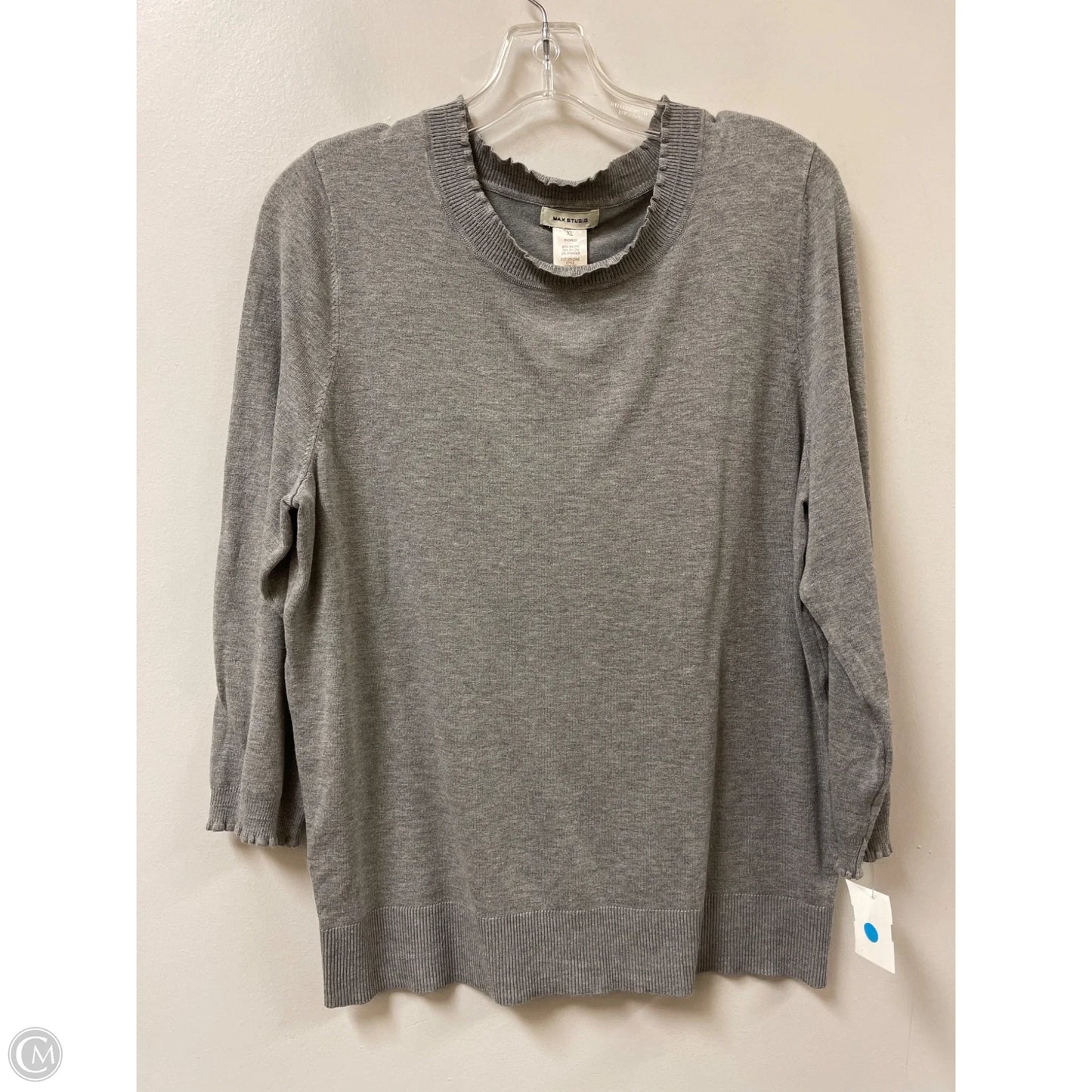 Top Long Sleeve By Max Studio In Grey, Size: Xl