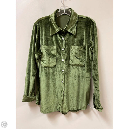 Blouse Long Sleeve By Clothes Mentor In Green, Size: S