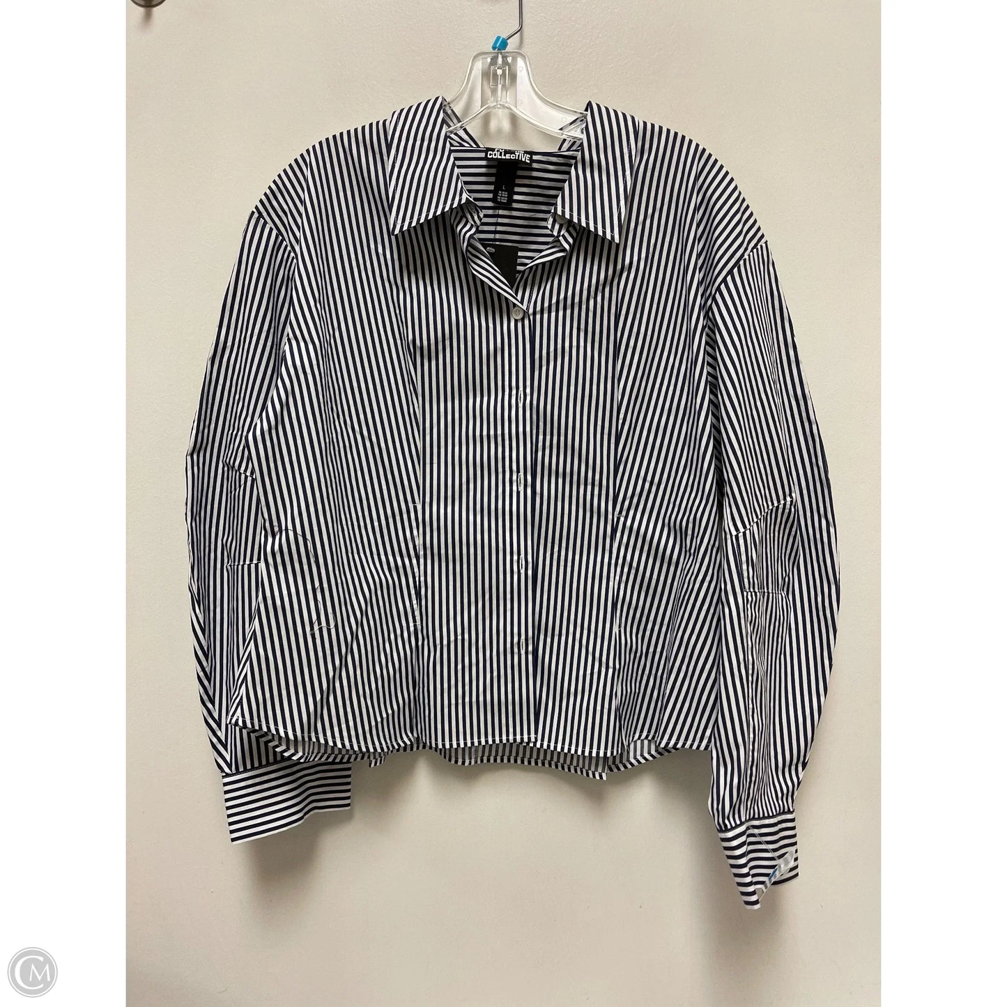 Blouse Long Sleeve By Future Collective In Navy, Size: L