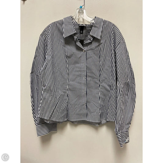 Blouse Long Sleeve By Future Collective In Navy, Size: L