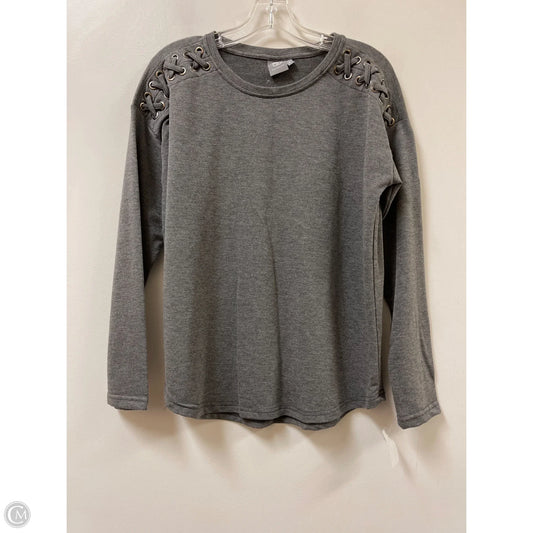 Top Long Sleeve By Daisy Fuentes In Grey, Size: M