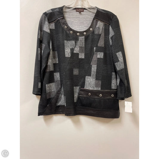 Top Long Sleeve By Multiples In Black, Size: S