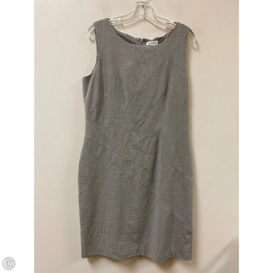 Dress Casual Midi By Calvin Klein In Grey, Size: Xl