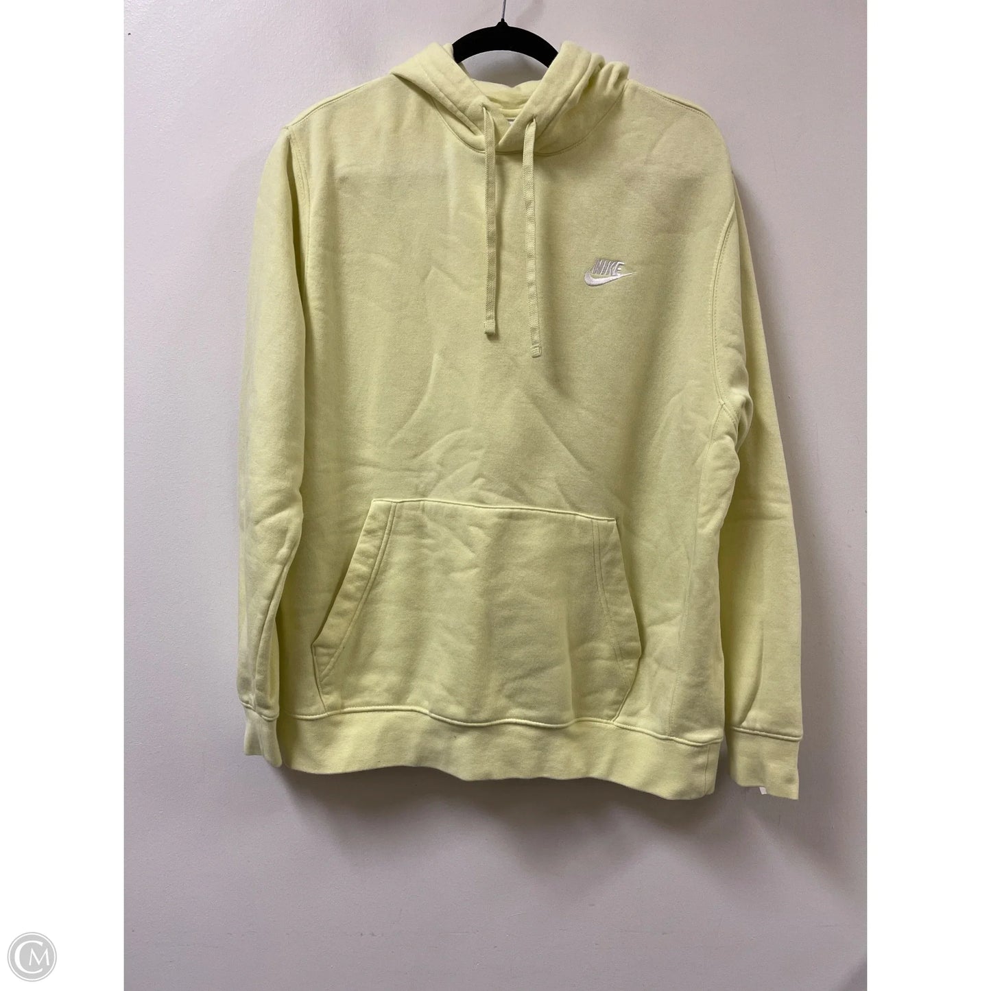Athletic Sweatshirt Hoodie By Nike Apparel In Yellow, Size: L