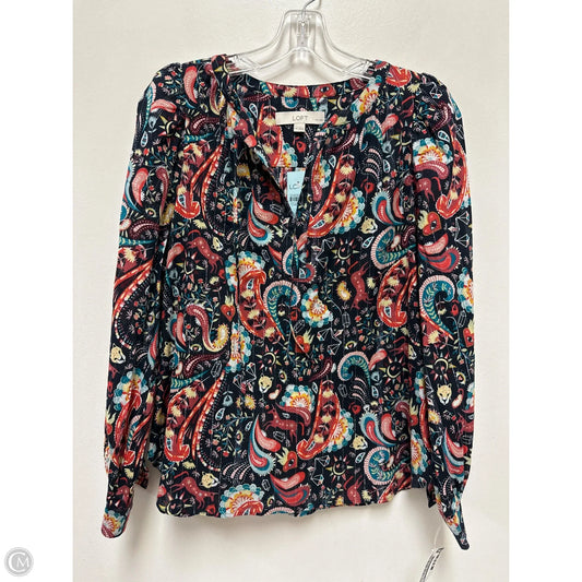 Top Long Sleeve By Loft In Multi-colored, Size: M