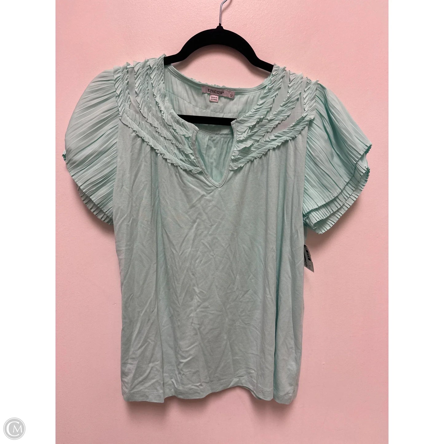 Top Short Sleeve By Chicos In Green, Size: M
