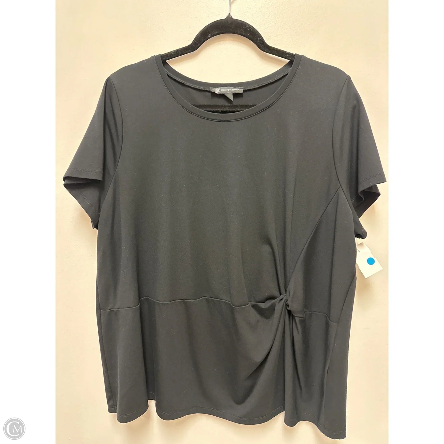 Top Short Sleeve By Inc In Black, Size: 2x