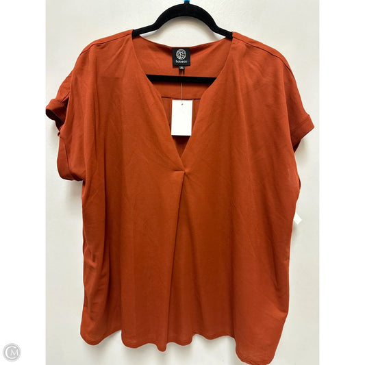 Top Short Sleeve By Bobeau In Orange, Size: 1x