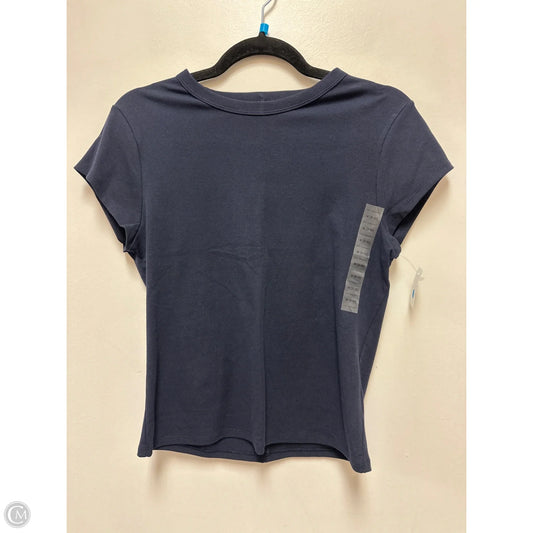Top Short Sleeve By Free Assembly In Navy, Size: M