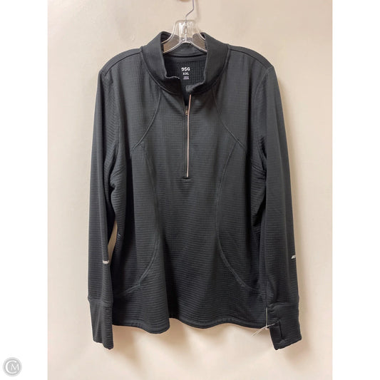 Athletic Top Long Sleeve Collar By Dsg Outerwear In Black, Size: 1x