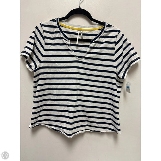 Top Short Sleeve By Anthropologie In Navy, Size: L