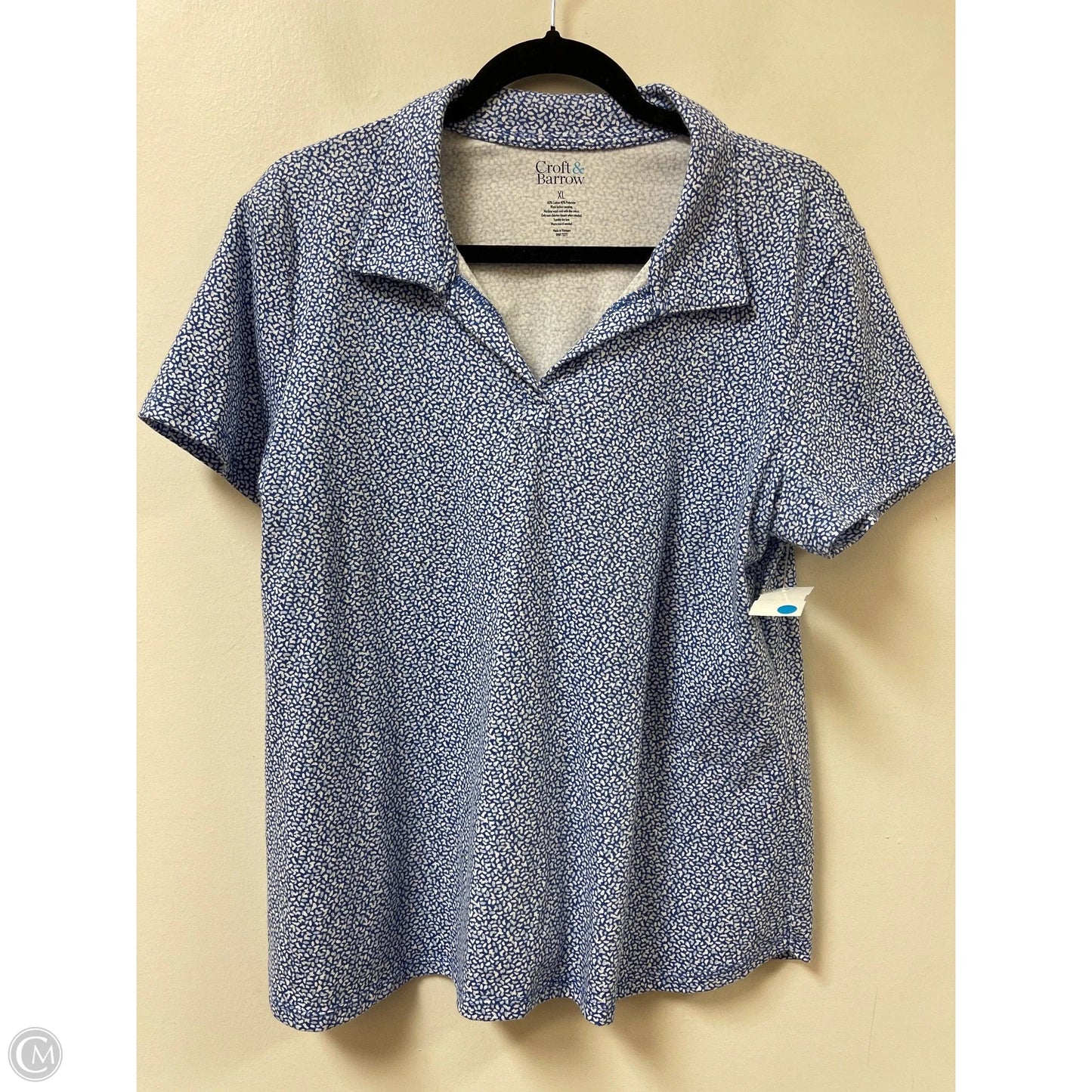 Top Short Sleeve By Croft And Barrow In Blue, Size: Xl