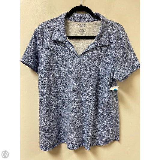 Top Short Sleeve By Croft And Barrow In Blue, Size: Xl