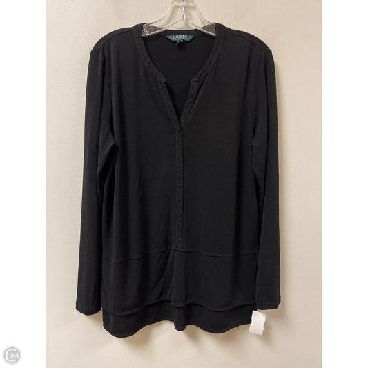 Top Long Sleeve By Lauren By Ralph Lauren In Black, Size: L
