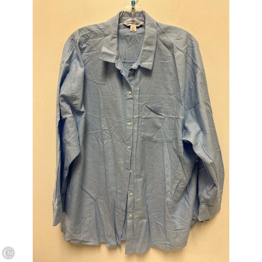 Blouse Long Sleeve By Old Navy In Blue, Size: Xl