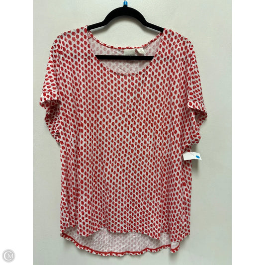 Top Short Sleeve By Chicos In Red, Size: 1x