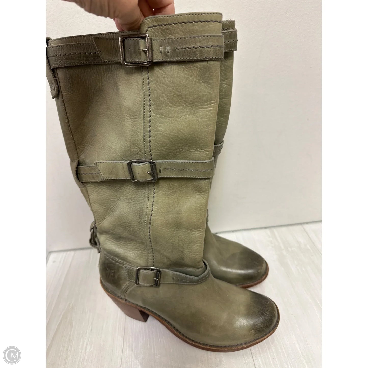 Boots Designer By Frye In Green, Size: 7
