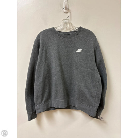 Sweatshirt Crewneck By Nike Apparel In Grey, Size: M