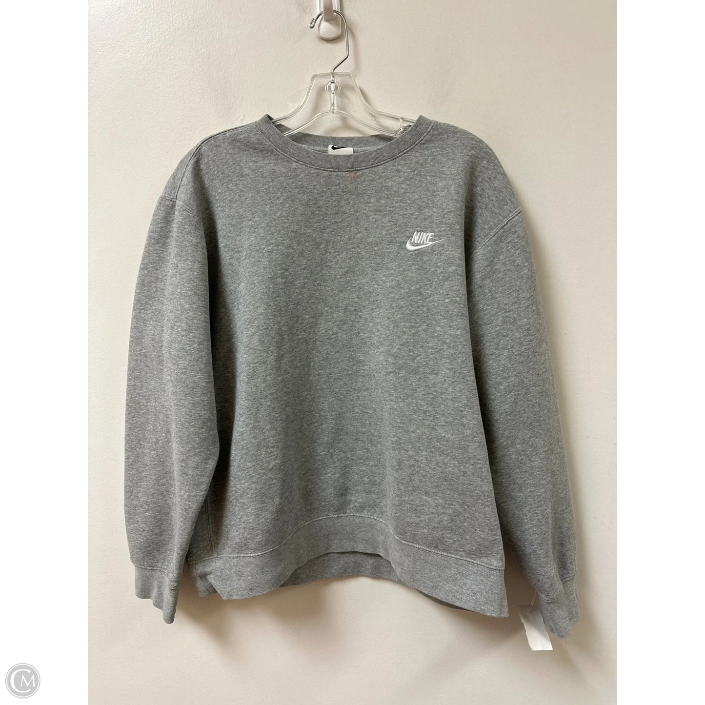 Sweatshirt Crewneck By Nike Apparel In Grey, Size: M
