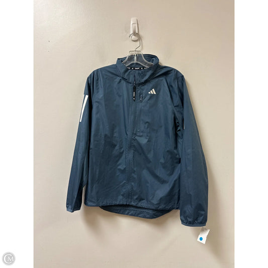 Athletic Jacket By Adidas In Blue, Size: S