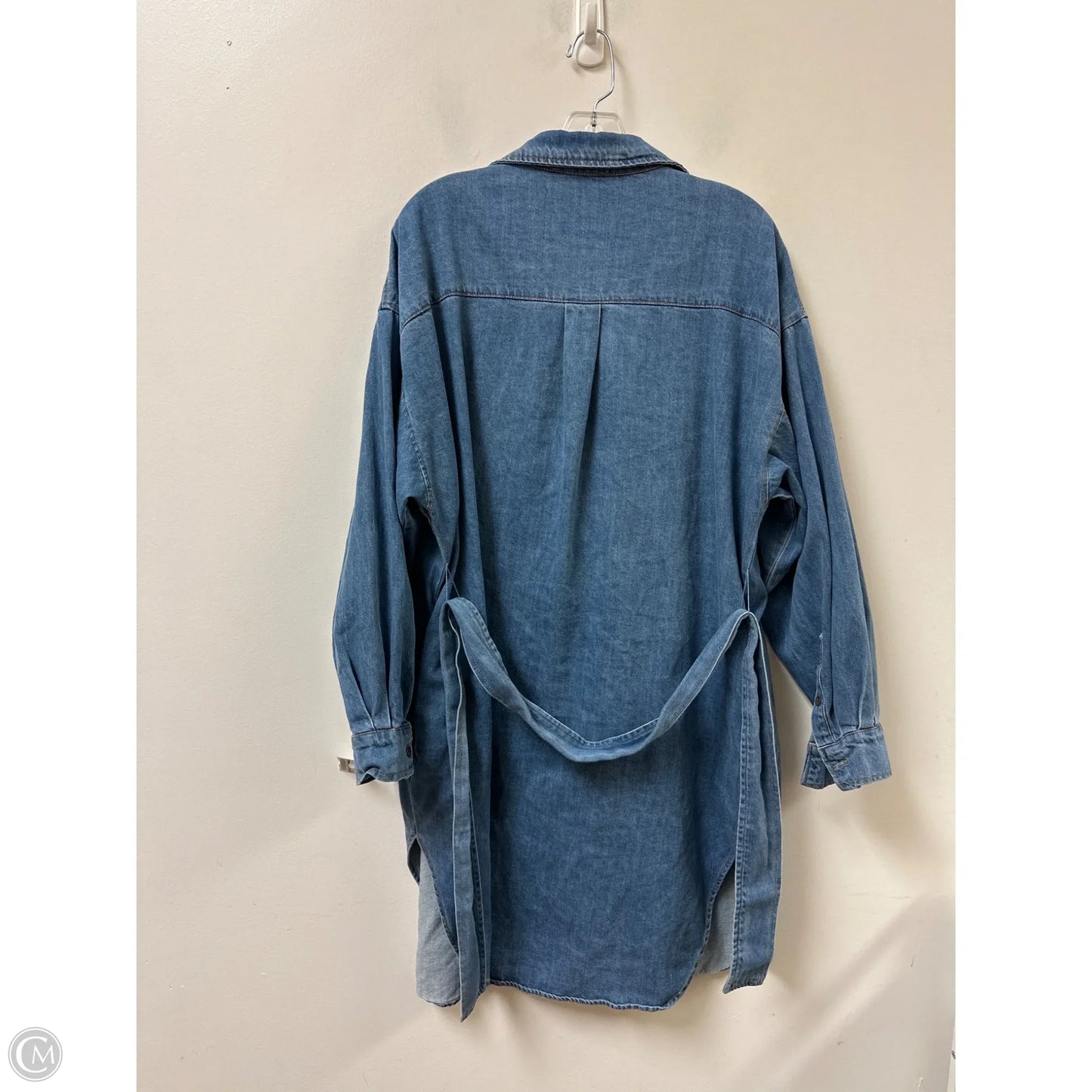 Dress Casual Midi By Olivaceous In Blue Denim, Size: L