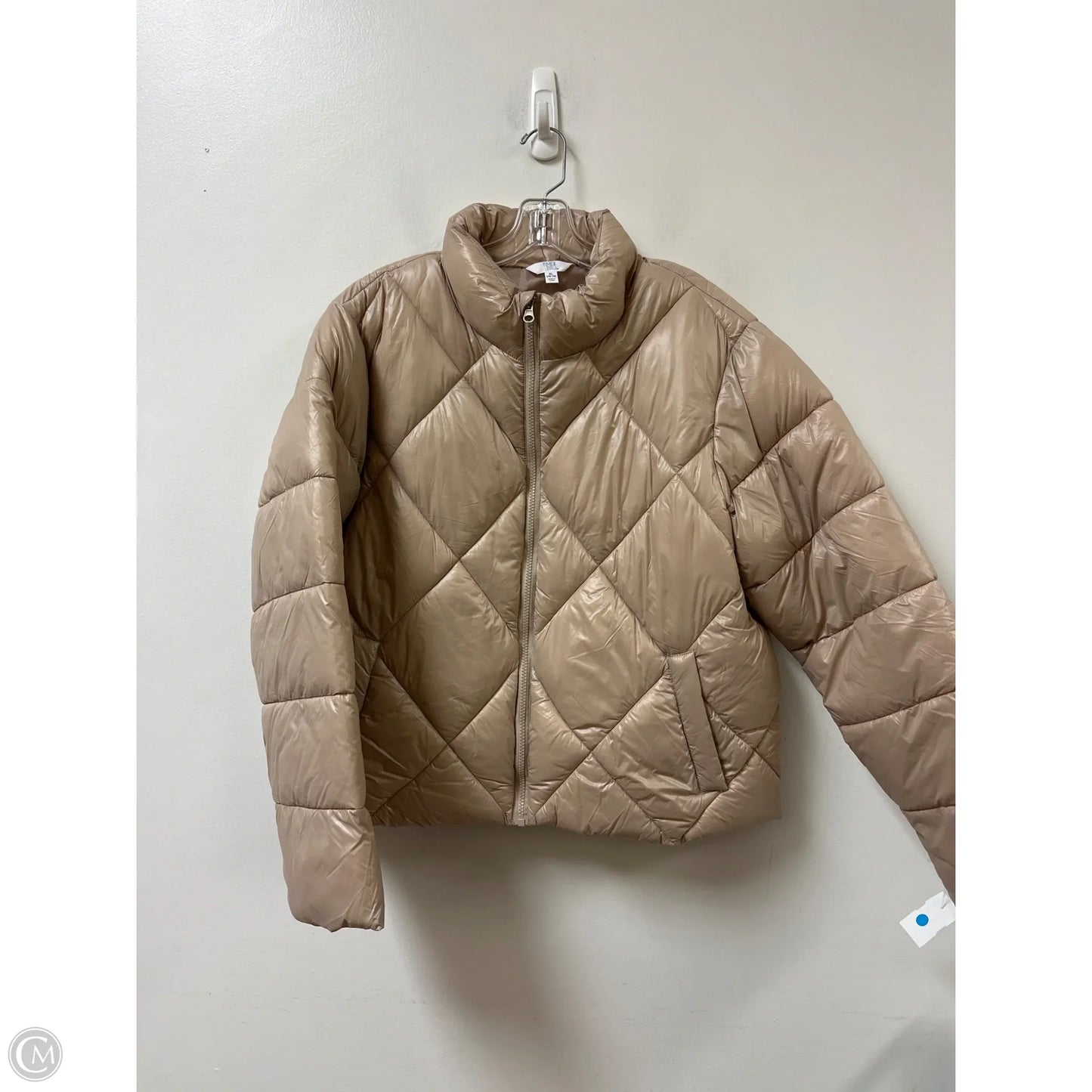 Coat Puffer & Quilted By Time And Tru In Cream, Size: Xl