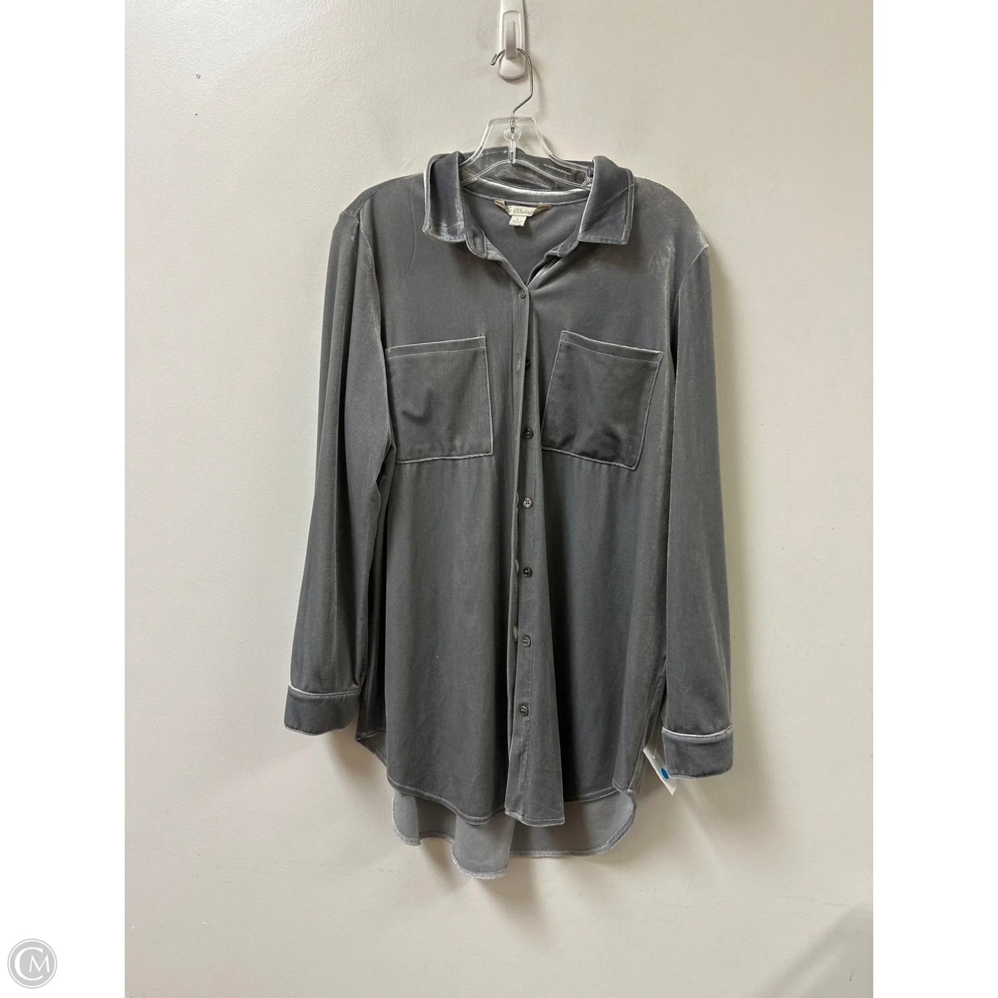 Tunic Long Sleeve By Clothes Mentor In Grey, Size: L