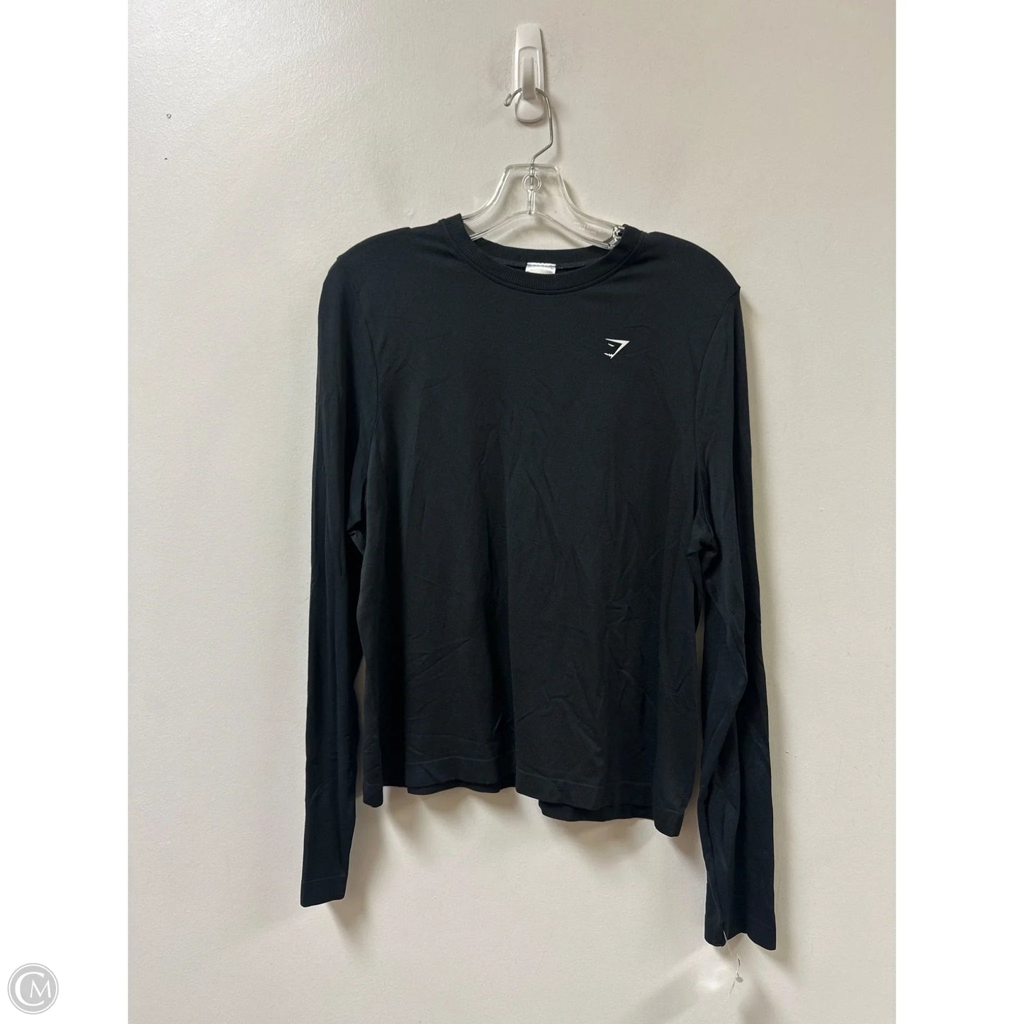 Athletic Top Long Sleeve Crewneck By Gym Shark In Black, Size: M
