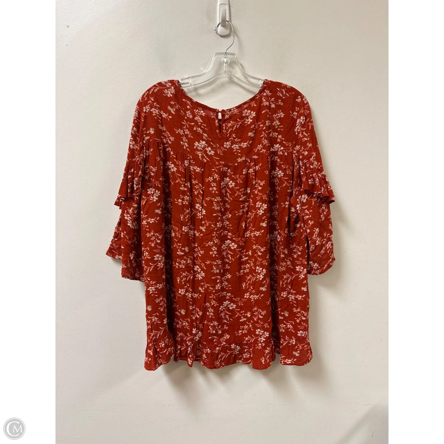 Top Short Sleeve By Easel In Orange, Size: L