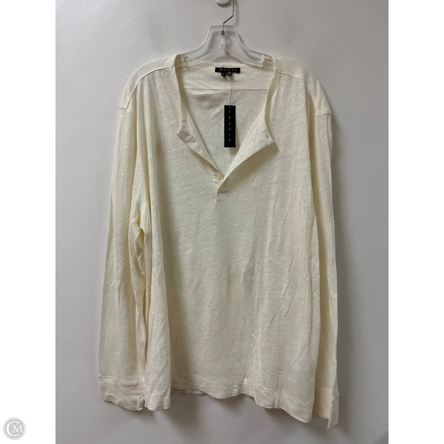 Top Long Sleeve By Theory In Cream, Size: 1x