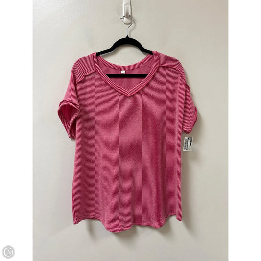 Top Short Sleeve By Clothes Mentor In Pink, Size: L