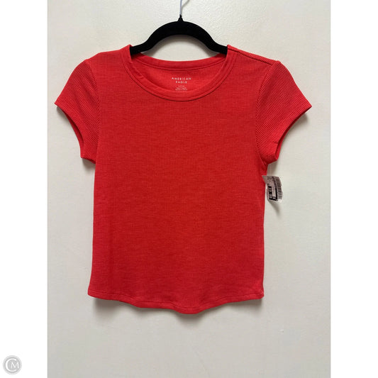 Top Short Sleeve By American Eagle In Coral, Size: S