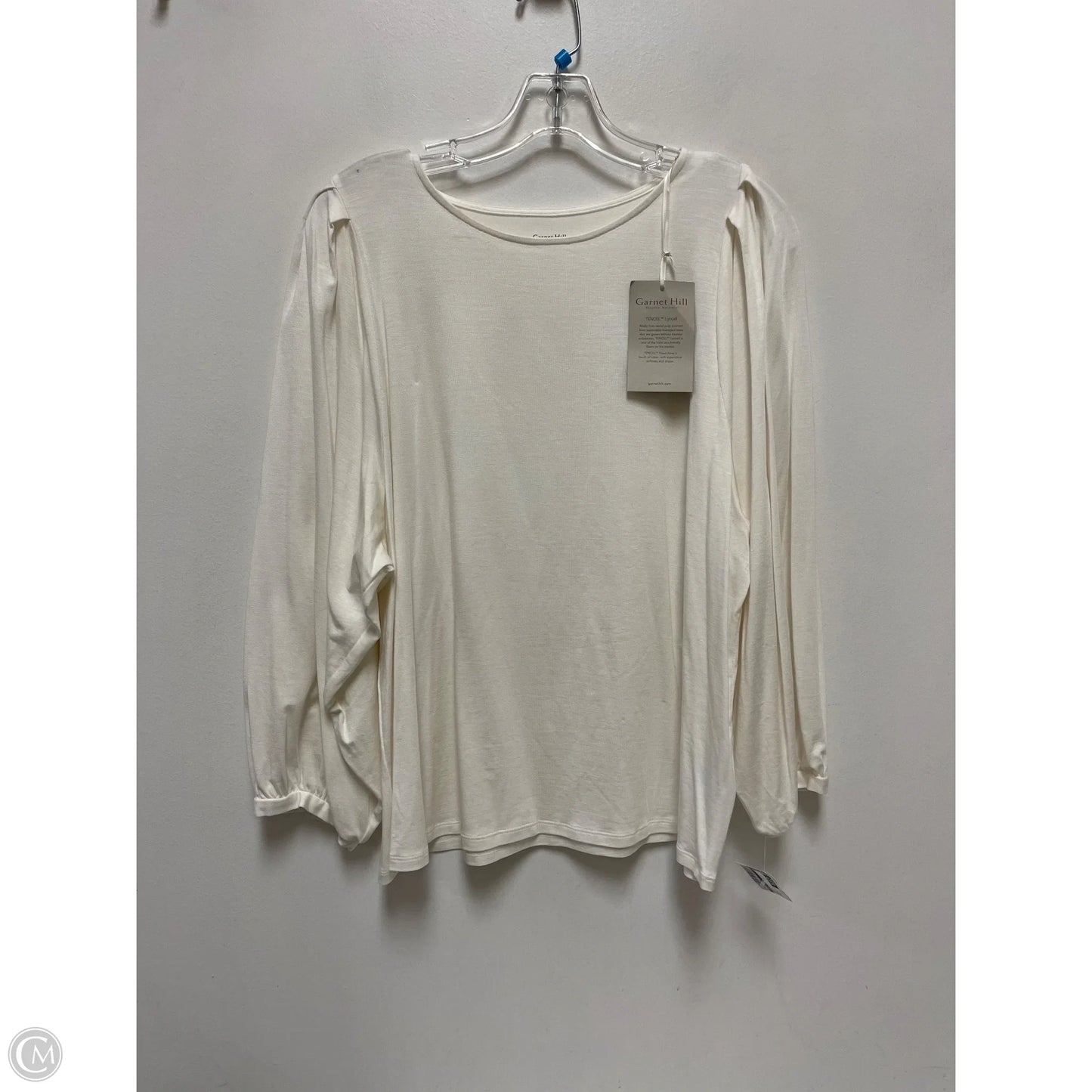 Top Long Sleeve By Garnet Hill In Cream, Size: L