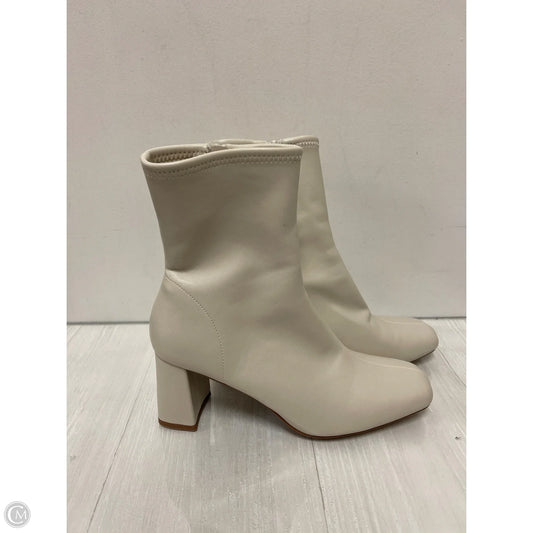 Boots Ankle Heels By A New Day In Cream, Size: 9.5
